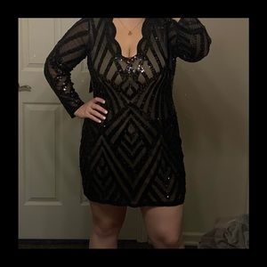 Never worn black sequined express dress!
